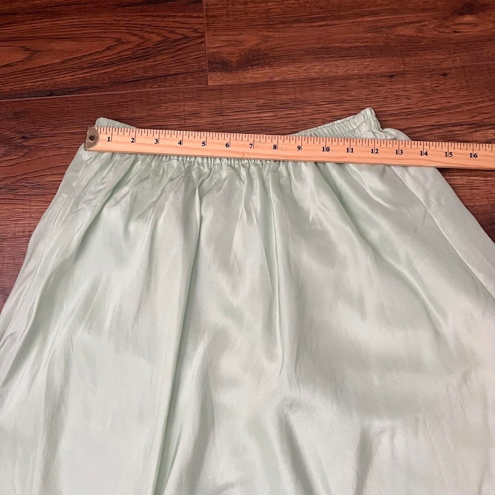 Vince Silk Midi Skirt Pastel Mint Green Women XS Minimalist Quiet Luxury Classic - Picture 3 of 6